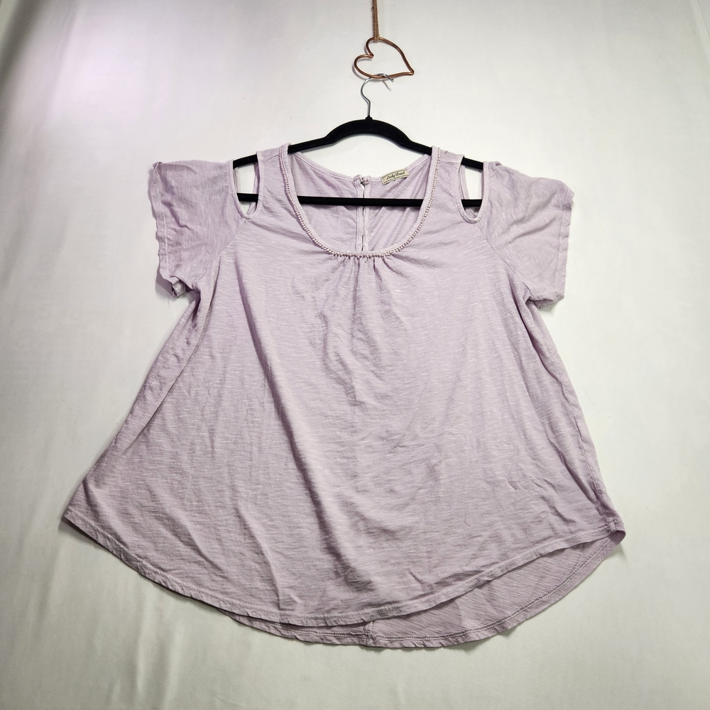 ⭐ Lucky Cold Shoulder Cut Out Casual Lightweight Shirt Travel Streetwear
